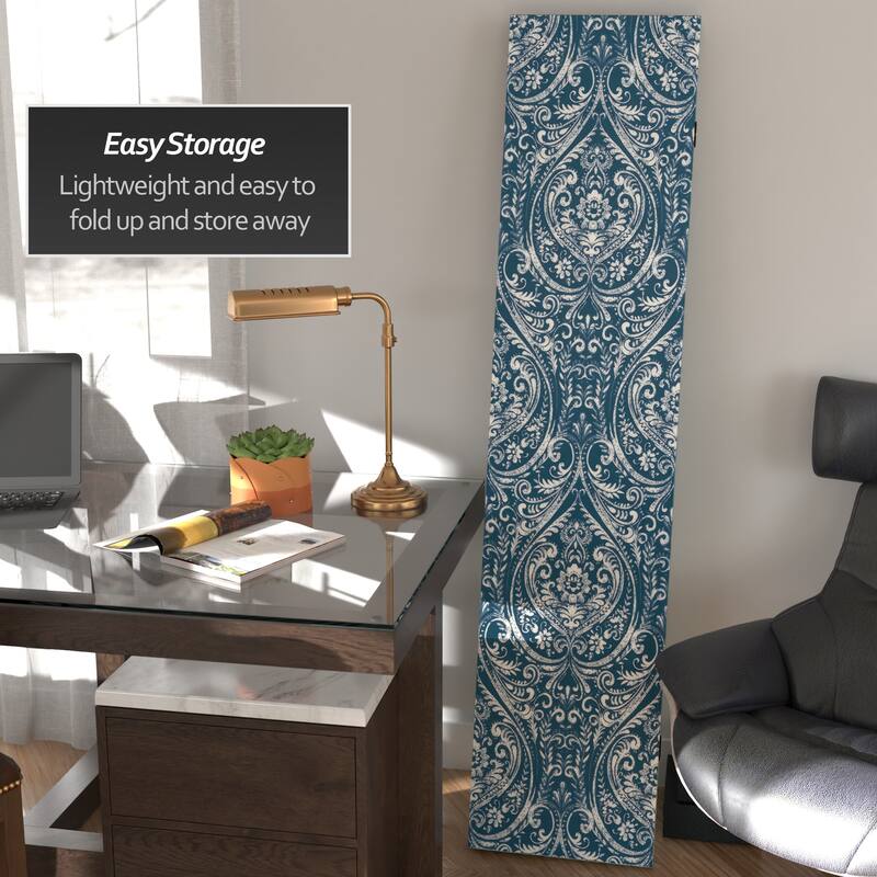 Handmade 6' Double Sided Ocean Damask Canvas Room Divider
