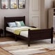preview thumbnail 54 of 60, Harper & Bright Designs Wood Twin Sleigh Bed with Headboard and Footboard Espresso - Twin