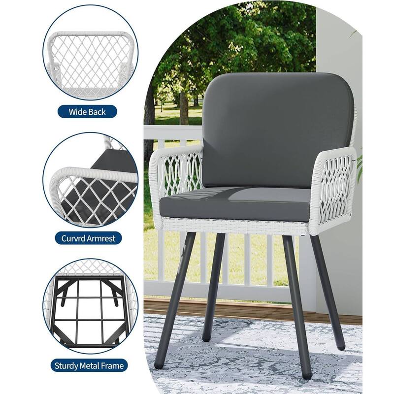 4PCS Patio Outdoor Dining Chairs, Armchair for Indoor, Garden, Balcony, Deck, Backyard - N/A