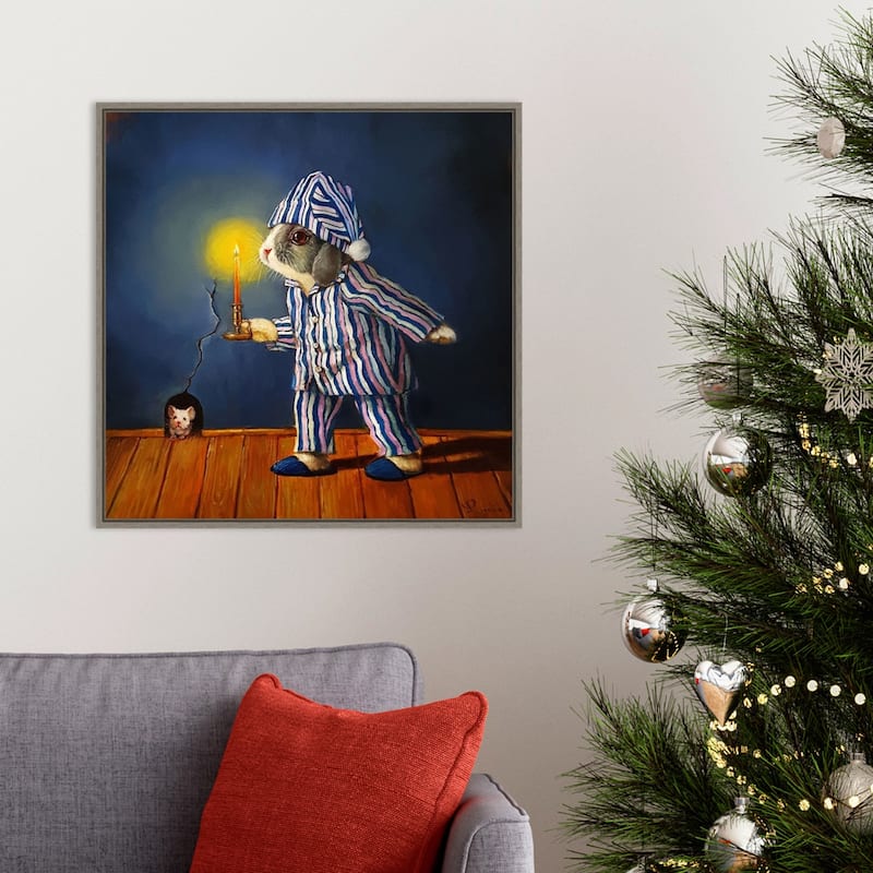 The Night Before Christmas Mouse by Lucia Heffernan Framed Canvas Wall Art