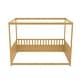preview thumbnail 30 of 28, Wooden Canopy Bed Frame with Guardrails, Four-Poster Design, and Montessori-Inspired Floor Bed for Kids .