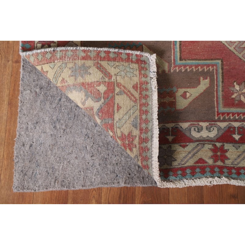 Hand Knotted Oriental 100% Wool Carpet Traditional Tribal Brown Ardebil Runner Rug - 10' 3'' X 4' 3''