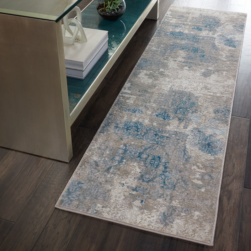 Nourison Karma Vintage Persian Farmhouse Area Rug - 2' 2" x 7' 6" - Ivory/Light Blue - Runner