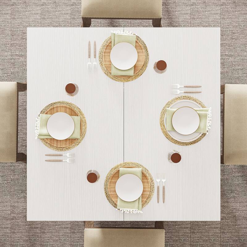 Square Dining Table for 4, 31.5-Inch Kitchen Table with Pedestal Base - 31.5"D x 31.5"W x 29.53"H