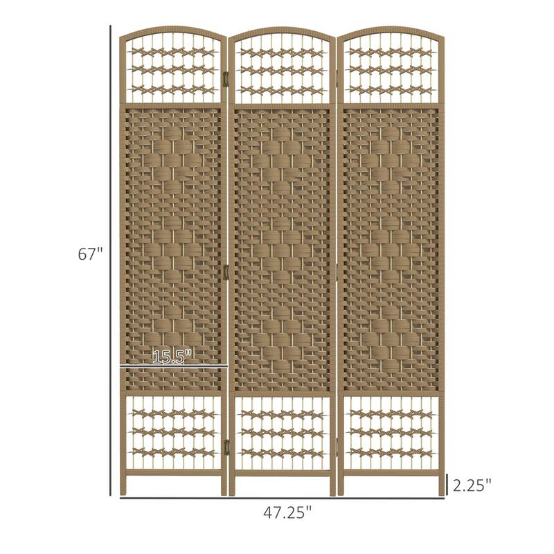 3 Panel Indoor Folding Privacy Screen with Wood Frame
