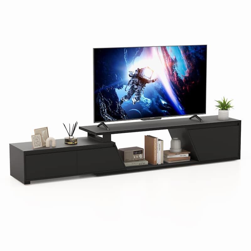 Modern Extendable Rotating TV Stand with LED Lighting