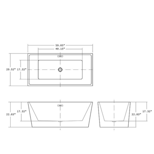 Sophia Freestanding Modern Acrylic Soaking Bathtub