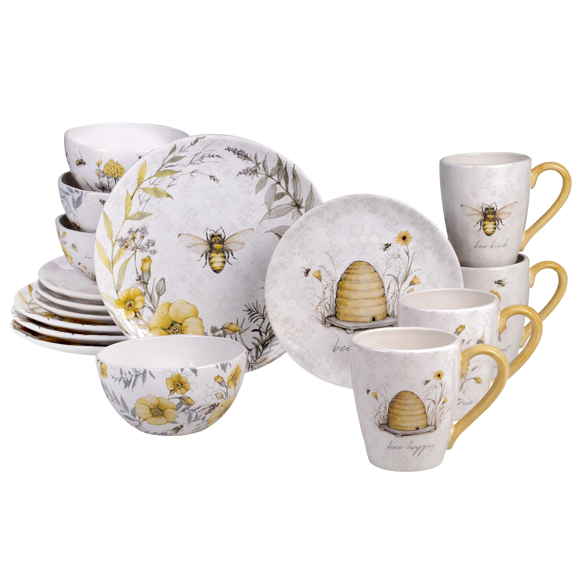 Certified International Bee Sweet 16-piece Dinnerware Set (Service for 4)