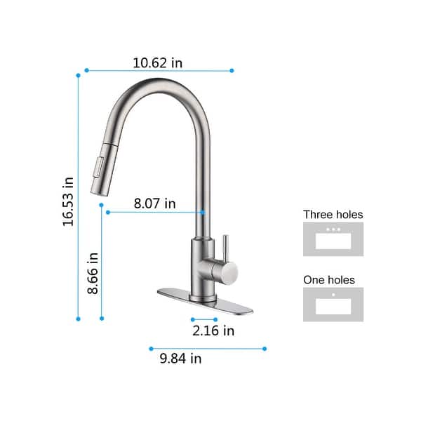 Touch Kitchen Faucet with Pull Down Sprayer Stainless Steel - spout Height:16.49 inches