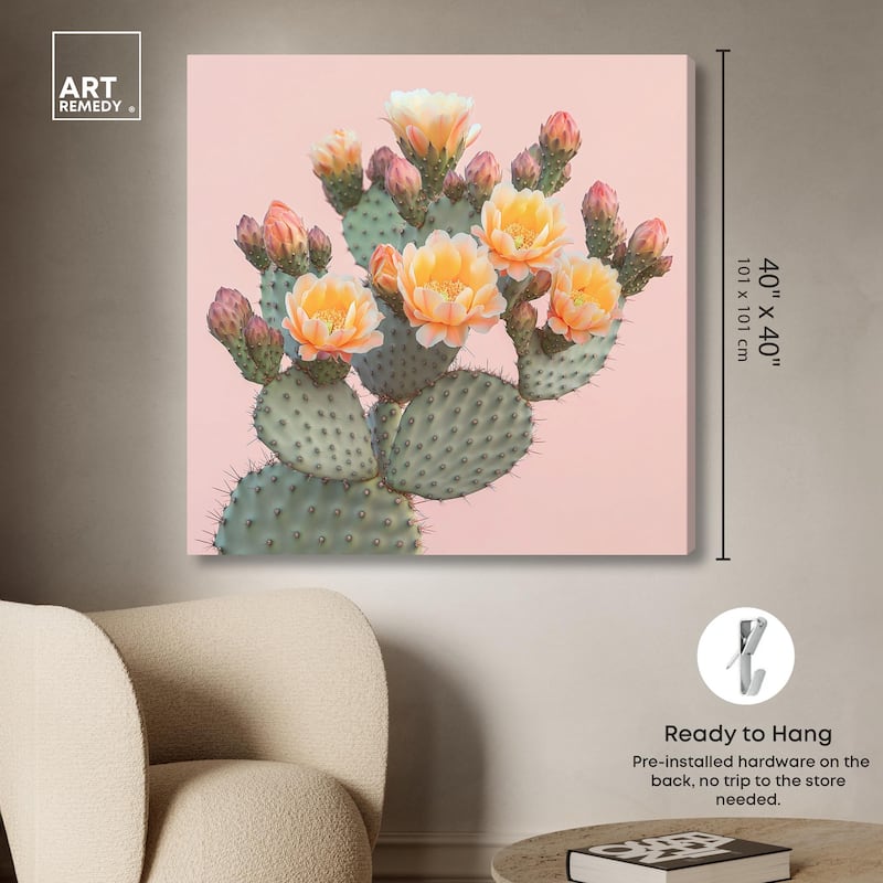 Pink and Prickly Canvas by Art Remedy, Gallery Wrapped