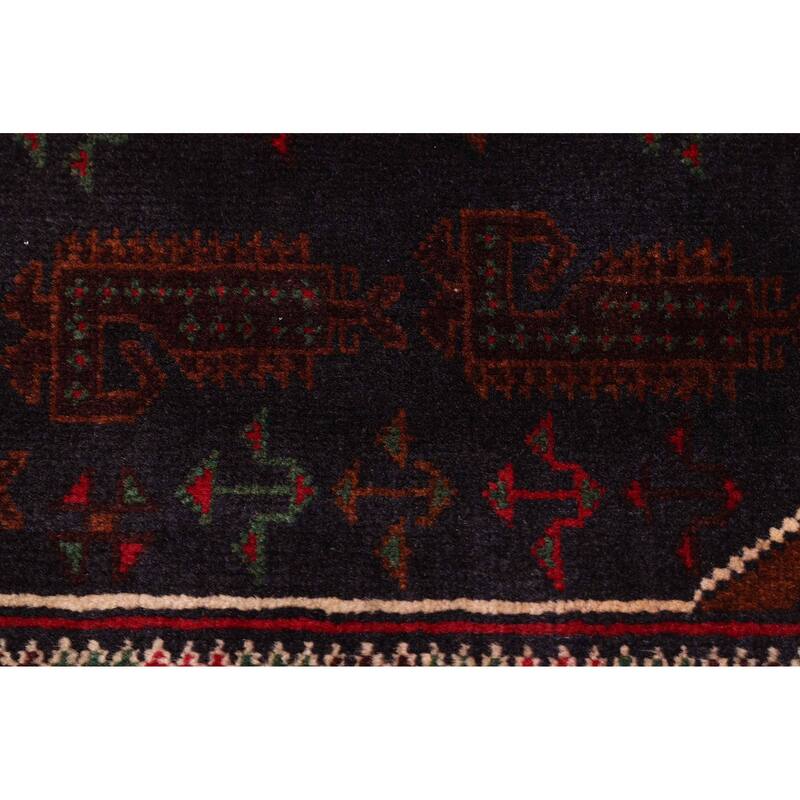 ECARPETGALLERY Hand-knotted Teimani Dark Navy Wool Rug - 3'7 x 6'4