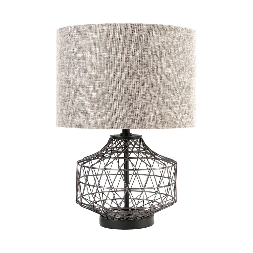 Black Metal Table Lamp Base with Slip UNO Fitter, 3 Way Switch Small Size - 14” x 14” x 20” (D x W x H)
