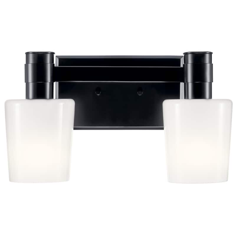 Adani 14.5 in. 2-Light Bathroom Vanity Light with Opal Glass
