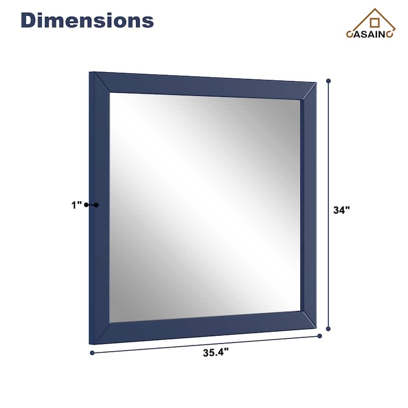 CASAINC 36in Solid Wood Framed Mirror in Multiple Color Frames