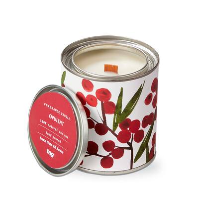 Opulent Red Tin Candle 11oz Scented Jar Candle with 48 Hour Burn Time Perfect for Everyday Use