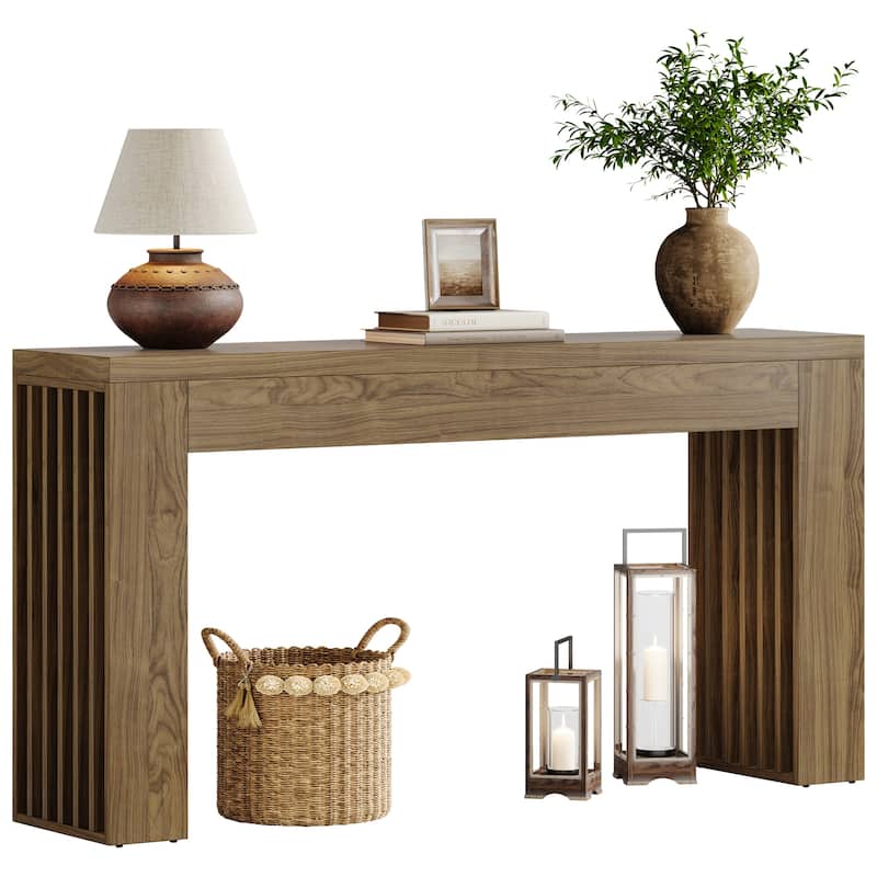 59'' Farmhouse Wood Console Sofa Accent Table for Entryway Foyer