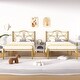 preview thumbnail 16 of 29, VECELO Kids Bed Frame, Twin Size Bed Set of 2 Gold