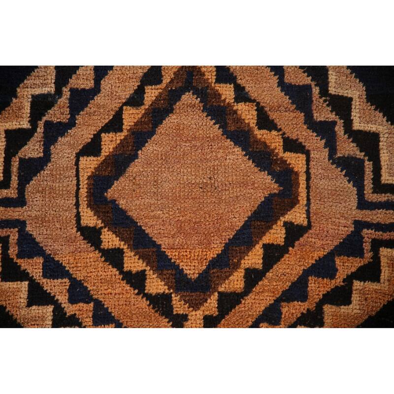 Qashqai Persian Vintage Runner Rug Hand-knotted Wool Carpet - 3'10"x 9'0"