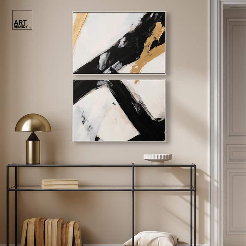 Weight of Black I Canvas Set of 2 by Art Remedy