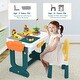 preview thumbnail 6 of 4, 5 in 1 Kids Multi Activity Table and Chair Set Building Block Table