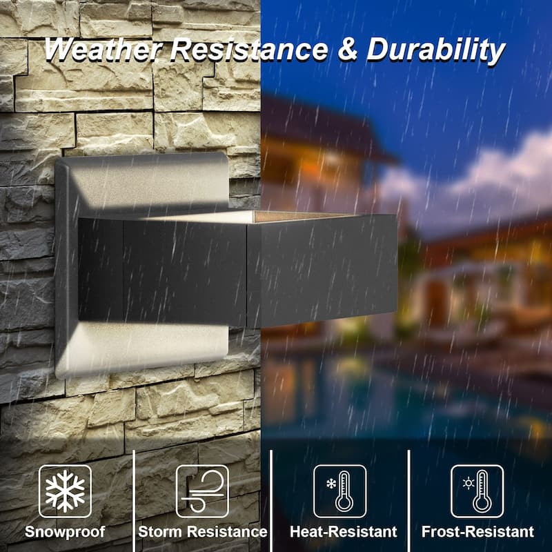 Wall Sconce LED Integrated Porch Light Modern Waterproof IP54 Wall Lamps Outdoor Up/Down Skeleton Light