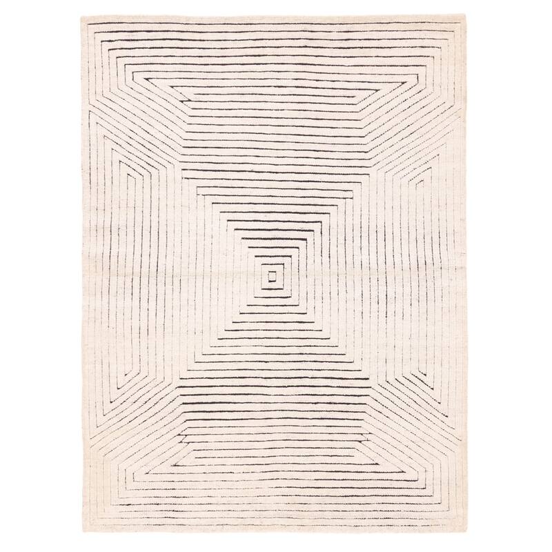 ECARPETGALLERY Hand-knotted Tangier Ivory Wool Rug - 5'9 x 7'9