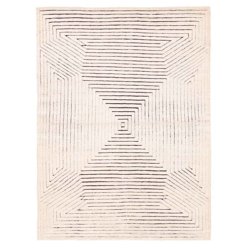 ECARPETGALLERY Hand-knotted Tangier Ivory Wool Rug - 5'9 x 7'9
