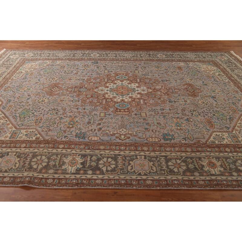 Traditional Tabriz Persian Vintage Area Rug Hand-Knotted Wool Carpet - 9'3"x 12'5"