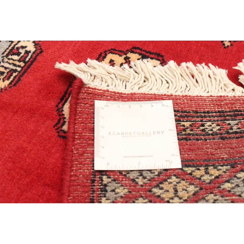 ECARPETGALLERY Hand-knotted Finest Peshawar Bokhara Red Wool Rug - 2'7 x 3'8