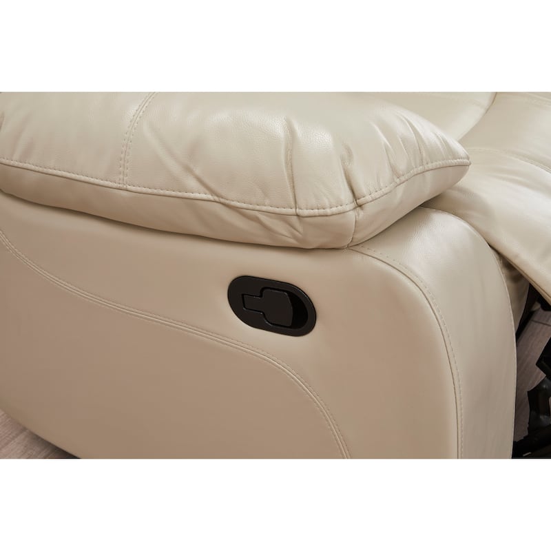 Betsy Furniture 3 Piece Bonded Leather Reclining Living Room Set, Sofa, Loveseat and Glider Chair