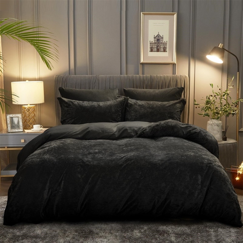Soft Breathable Velvet Duvet Cover Set Bed Bath Beyond 39220230
