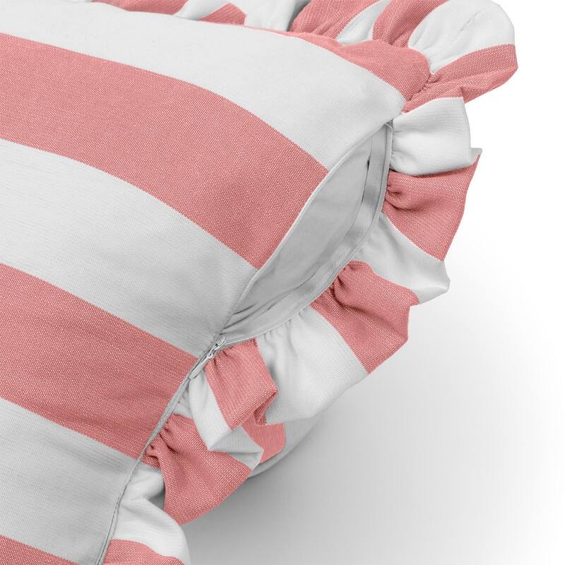 Sherry Kline Cabana Stripe Indoor/Outdoor Set of 2 18" Filled Ruffle Pillow