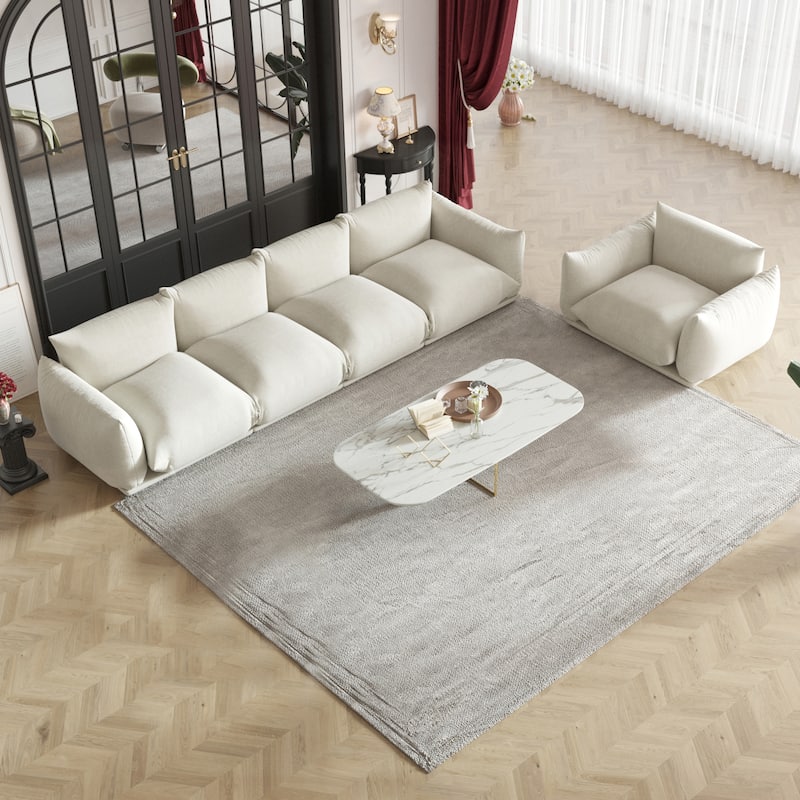 Modular Upholstered Sectional Sofas Chenille Fabric Lounge Counches