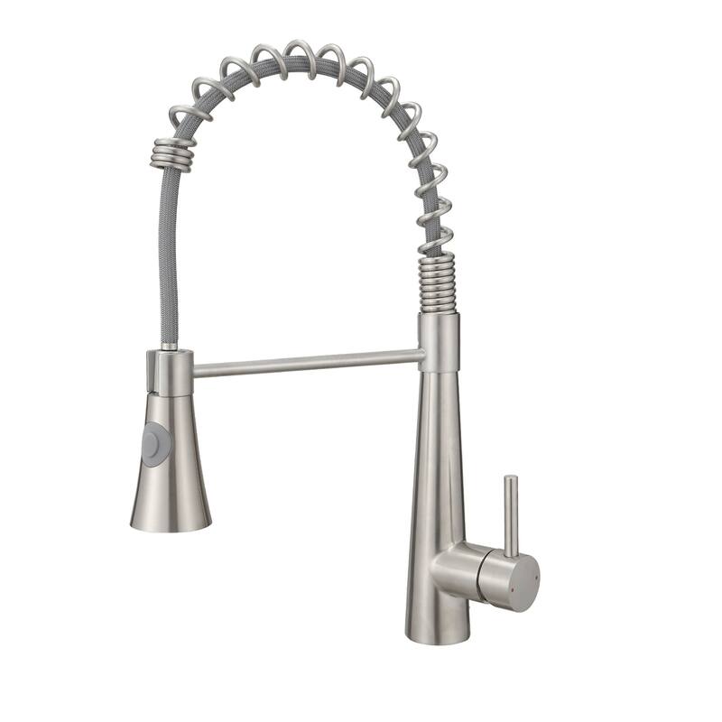 Single Handle Kitchen Sink Faucet with Pull Down Sprayer 304 Stainless Steel Pull Out Kitchen Basin Vanity Faucets with Sprayer - Brushed Nickel