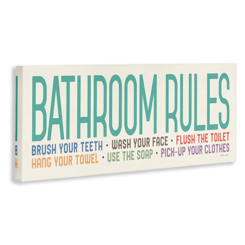Stupell 'Bathroom Rules' Canvas Wall Art