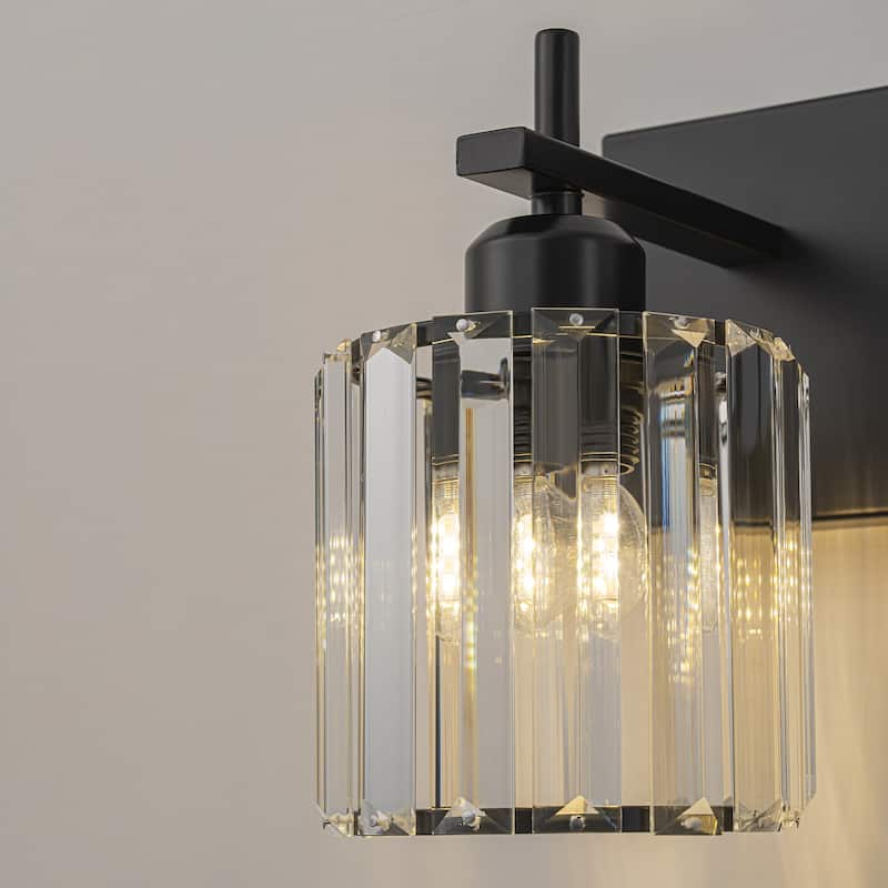 Mid-Century Modern Dimmable Bathroom Vanity Light Crystal Glass Wall Sconce