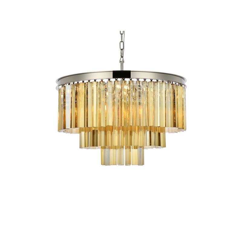 Royce Edge 9-Light Polished Nickel Chandelier