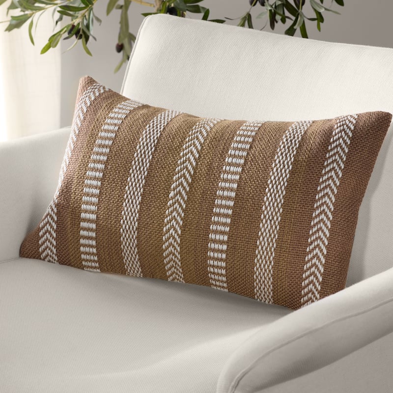 Papyrus Striped Indoor/ Outdoor Lumbar Pillow