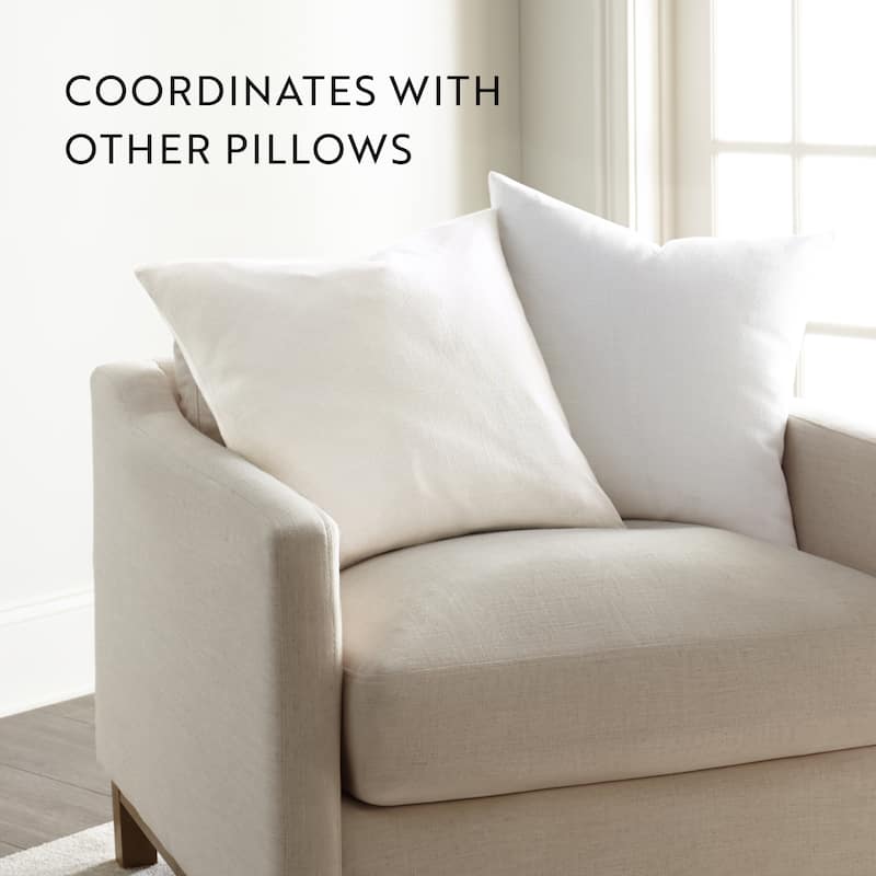 Washed and Distressed Cotton Decor Throw Pillow in Stone Washed