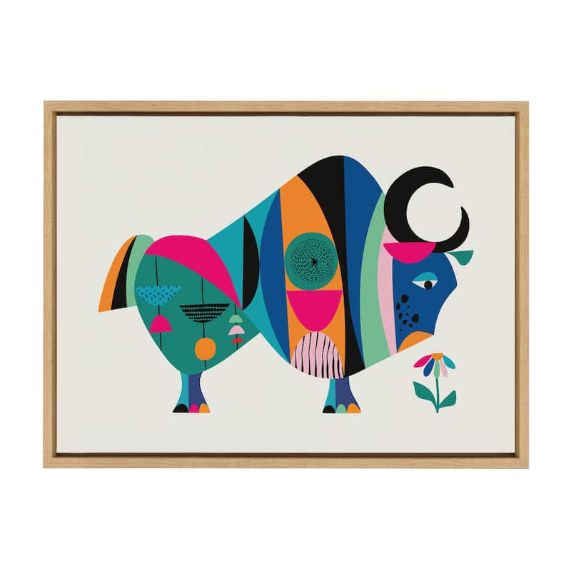 Kate and Laurel Sylvie MCM Ox Framed Canvas by Rachel Lee