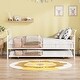 preview thumbnail 33 of 40, Metal Daybed with Trundle Bed and Curved Handle White - Twin