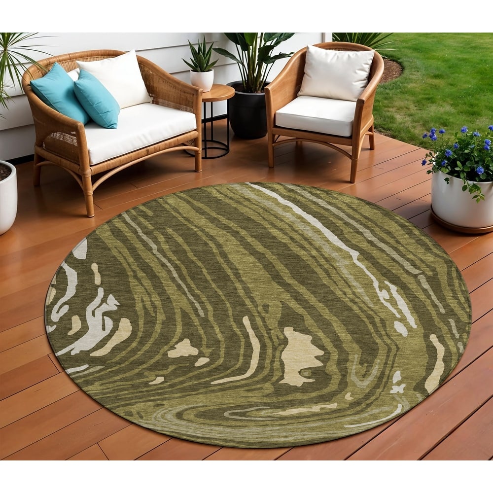HomeRoots Abstract Transitional Rectangle Outdoor Rug