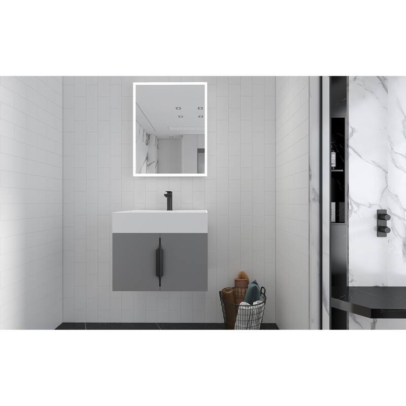 Amazon 24" Wall Mounted Bathroom Vanity Set w/ White Top