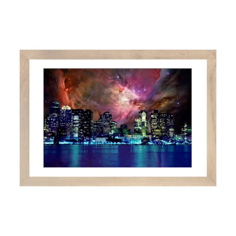 iCanvas "Boston, Massachusetts Orion Nebula Skyline" by 5by5collective - Natural - 16x24x1