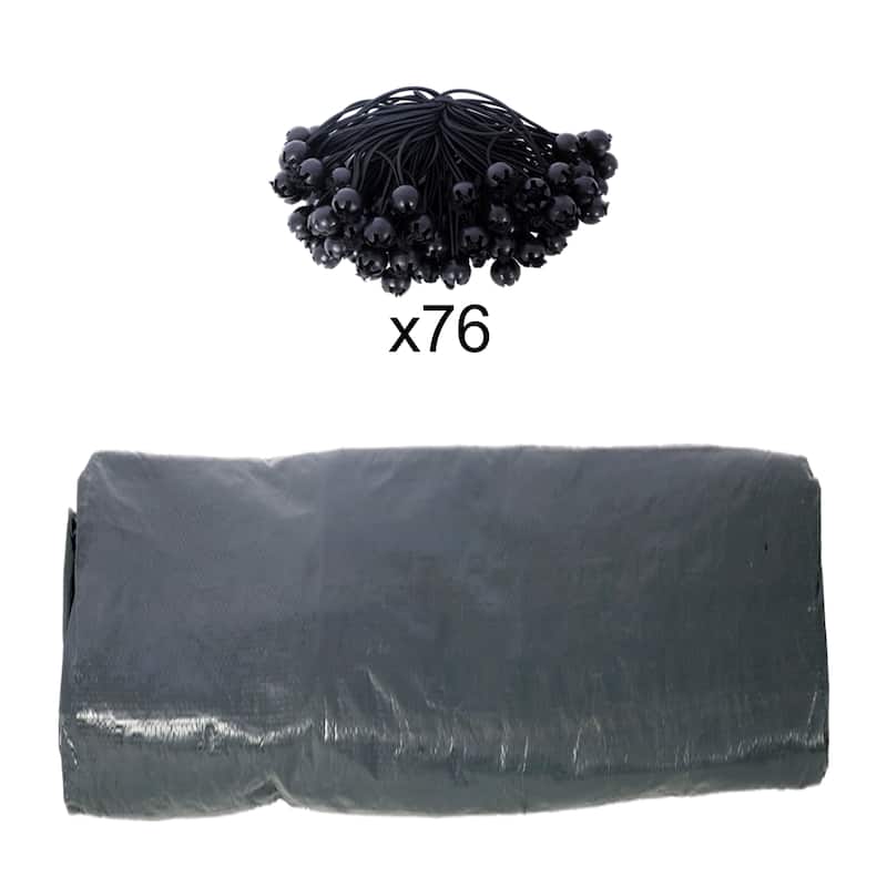 12 x 20ft Carport Replacement Canopy Cover, Waterproof & UV Protected Tarp with 76 Elastic Buckles Suit for Garage Shelter