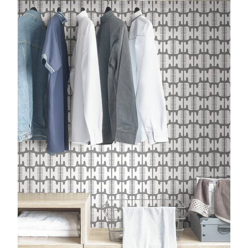 Black Pepper Paperie Grey Shift Peel & Stick Wallpaper