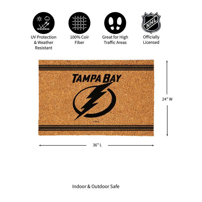 Tampa Bay Lightning Monochrome Indoor/Outdoor Coir Door Mat
