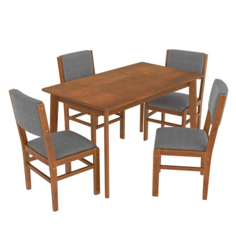 Rectangular Wooden Table with 4 Upholstered Chairs by Harper&Bright Designs