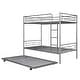 preview thumbnail 46 of 56, Artsy Twin-Over-Twin Metal Bunk Bed With Trundle, Separate into 2 Twin Beds, Ultimate Space Saver, No Box Spring needed