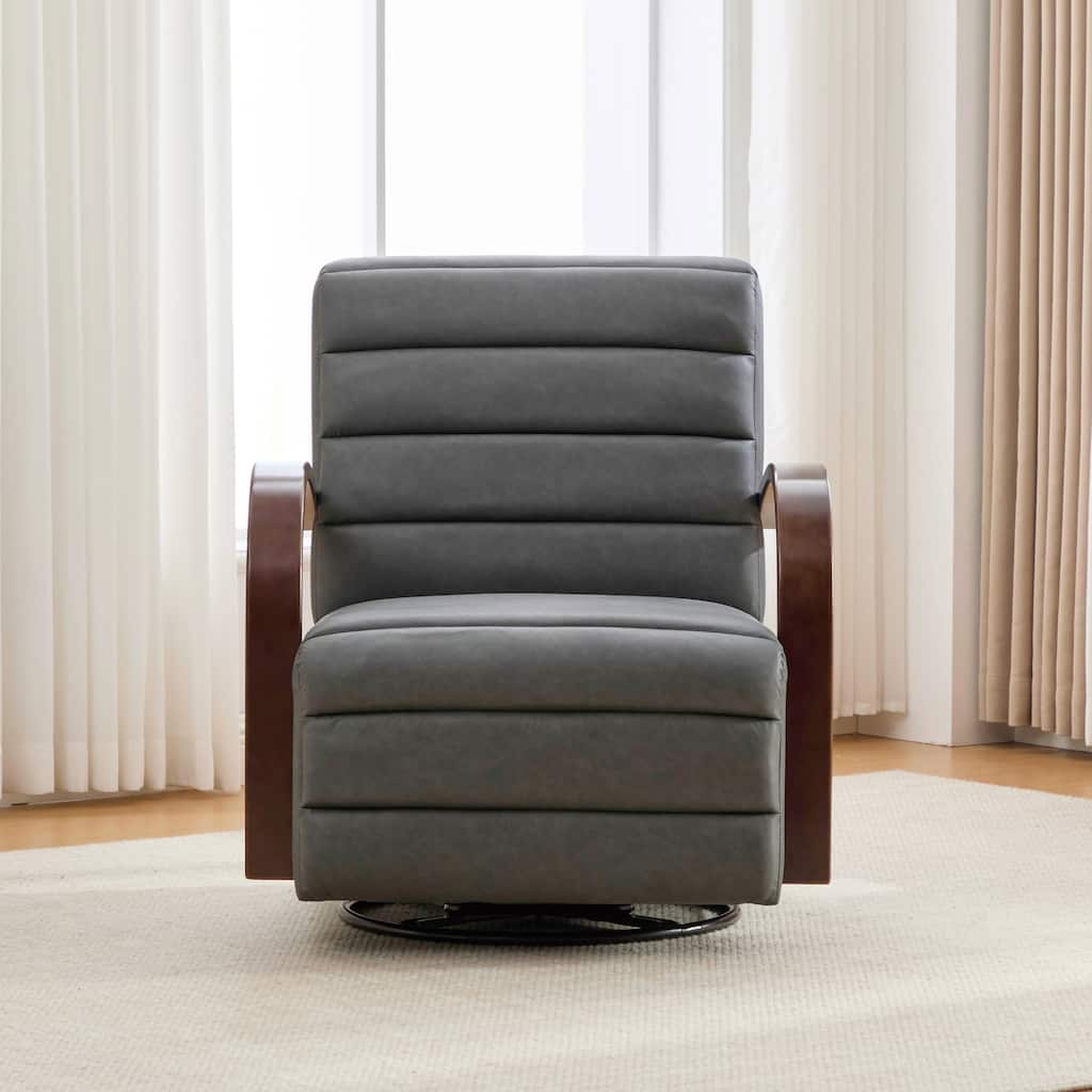 30.7"W 360° Swivel Accent Chair,Modern Upholstered Arm Chair with Metal Base